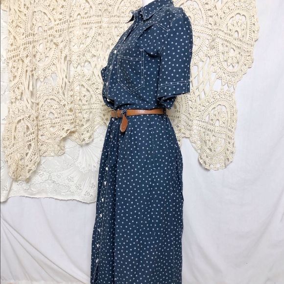 VNTG | navy button down collar dress - Picture 6 of 11